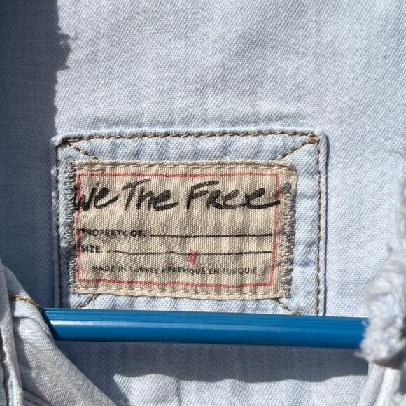 We The Free People Ruffles And Denim Shirt Size M - Picture 7 of 13